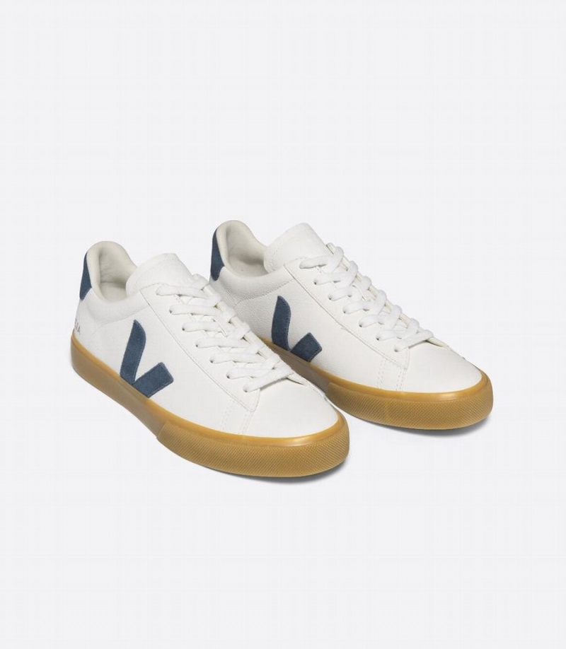 Tenis Bajos Veja Campo Chromefree Cuero California Mujer Blancos Azules | XJW9825GS