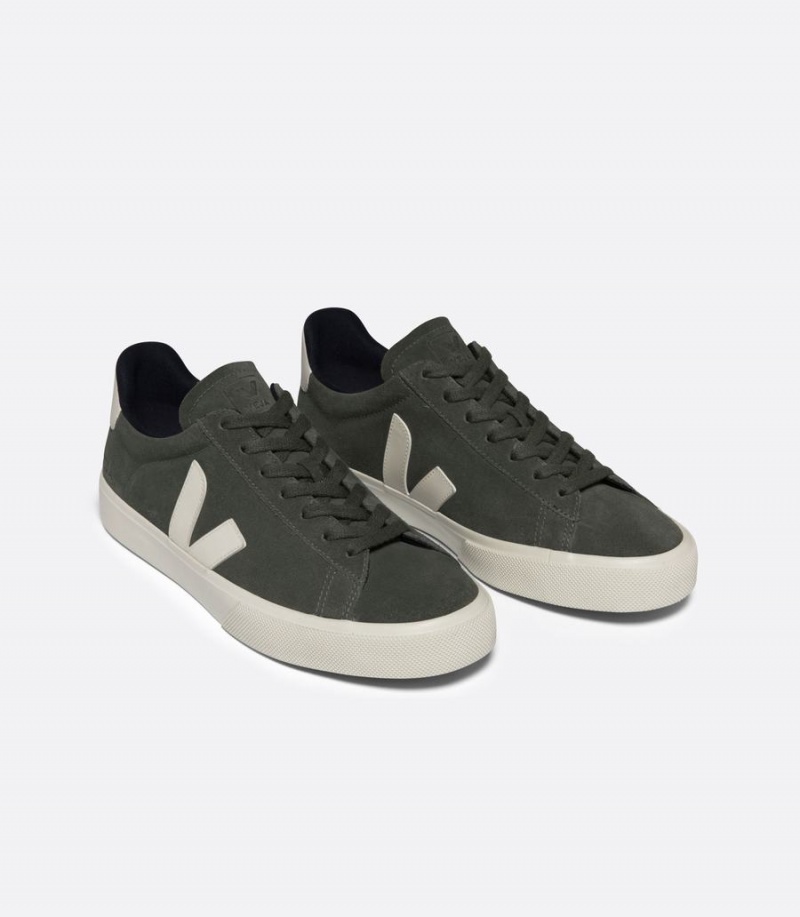 Tenis Bajos Veja Campo Gamuza Mud Hombre Verdes Oscuro Blancos | XAA46SJ