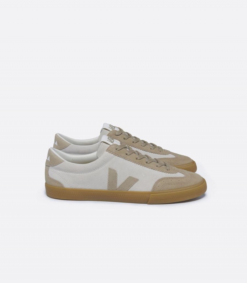 Tenis Bajos Veja Volley Gamuza Hombre Blancos Beige | DST245QA